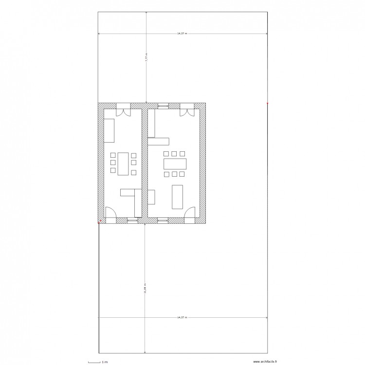 echevannes rdch et terrain . Plan de 0 pièce et 0 m2
