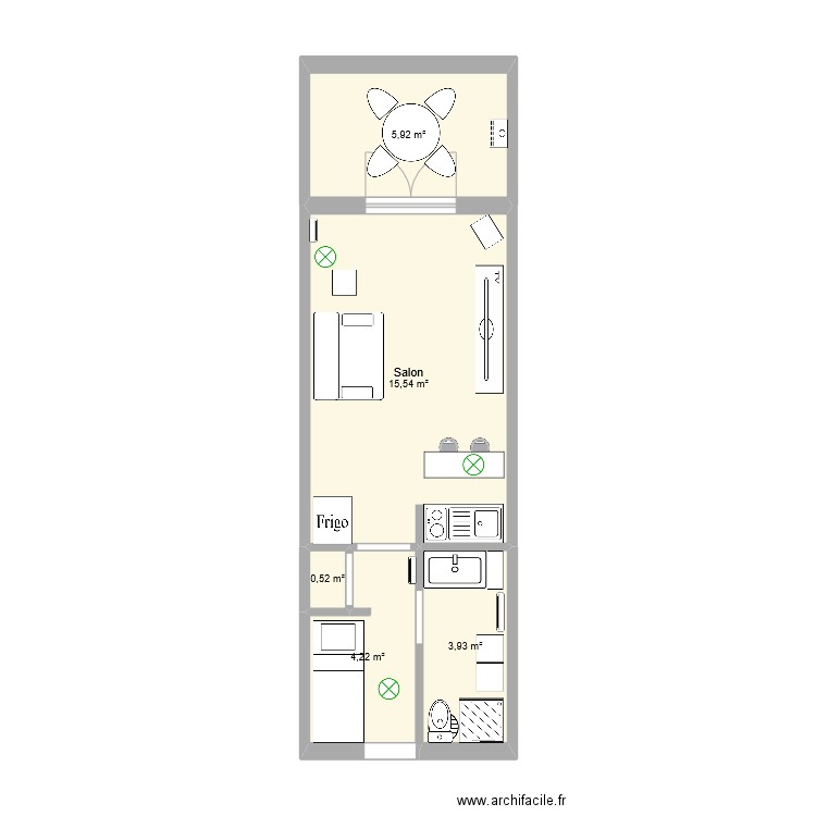Appart Pyrénée 2000 actuel. Plan de 0 pièce et 0 m2