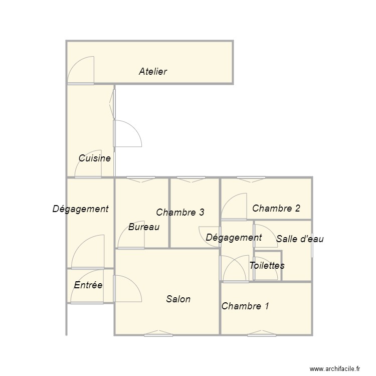 Croquis FERRIERE. Plan de 12 pièces et 28 m2