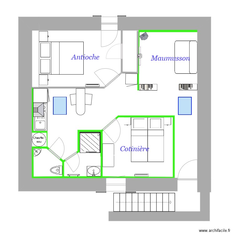 meublé. Plan de 0 pièce et 0 m2