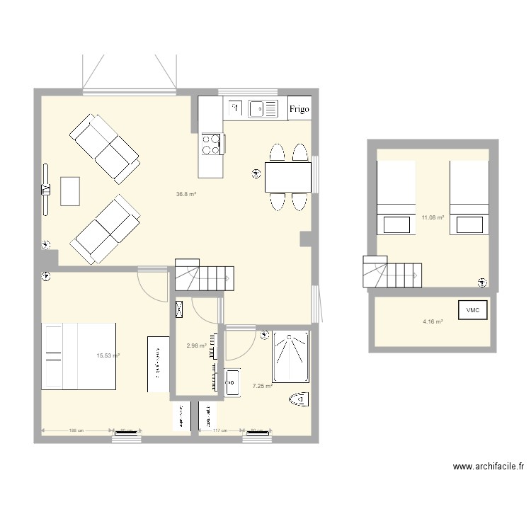 Gites final 10 meuble V2. Plan de 10 pièces et 105 m2