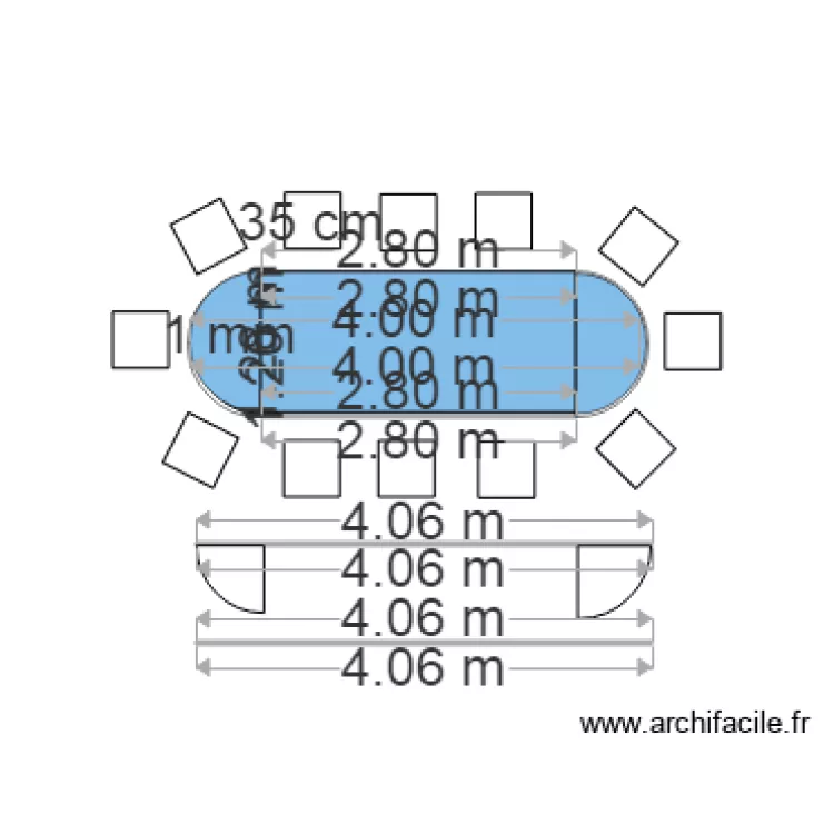 table 10 pers. Plan de 