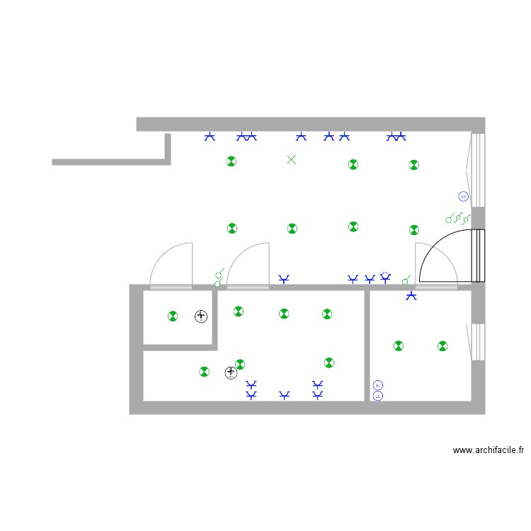 cuisine sdb buanderie meddy. Plan de 3 pièces et 13 m2