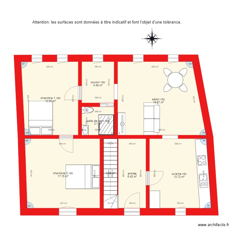 BI 2571 rdc côté. Plan de 0 pièce et 0 m2