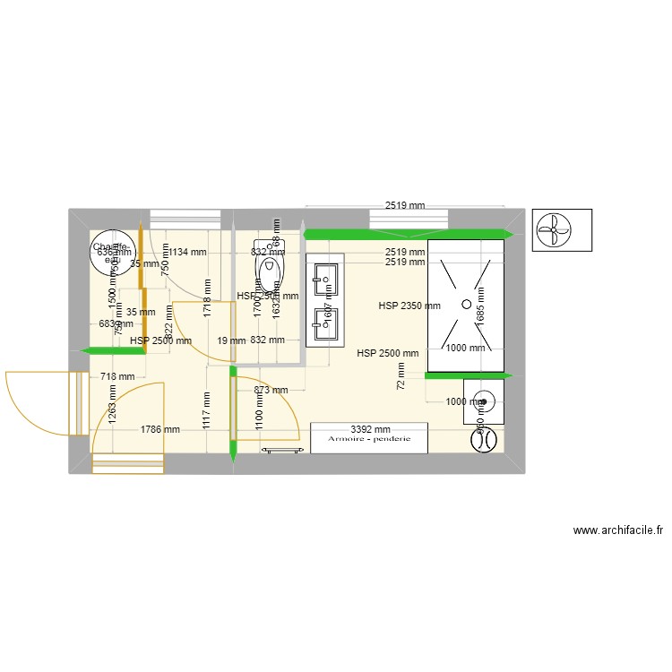 Claudine - Rdc - Sdb - Projet. Plan de 0 pièce et 0 m2