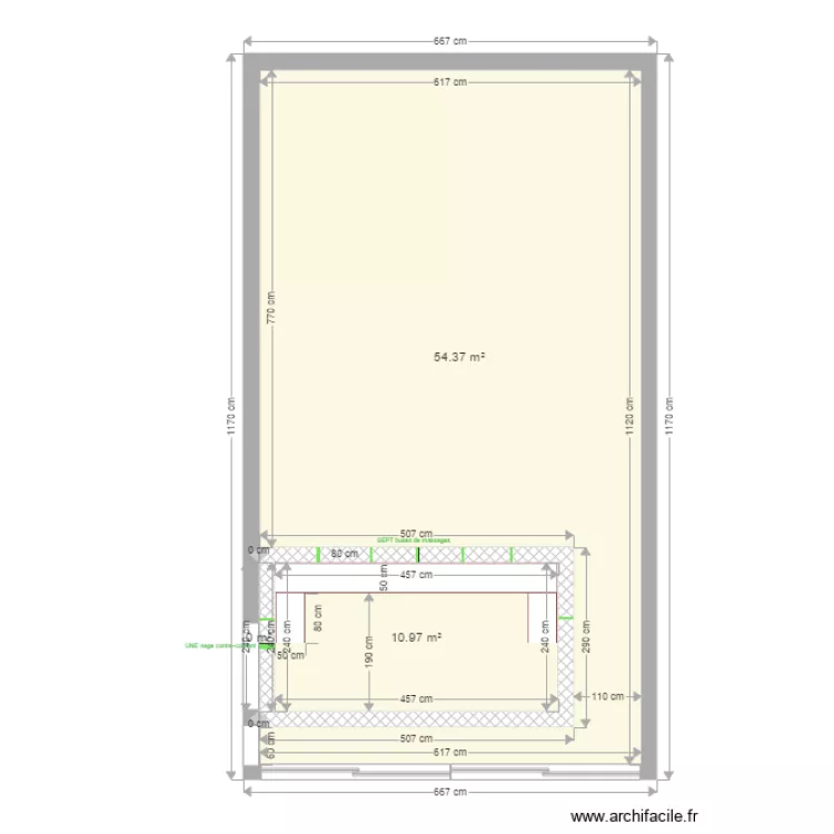 Bassin nage contre courant Est. Plan de 