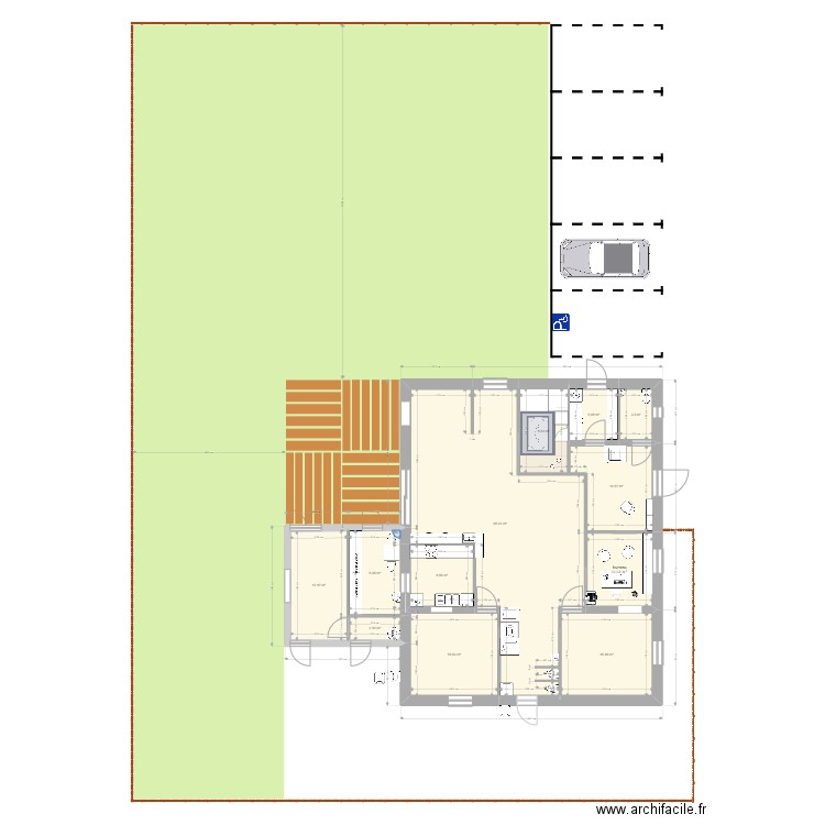 micro crèche vide. Plan de 12 pièces et 171 m2