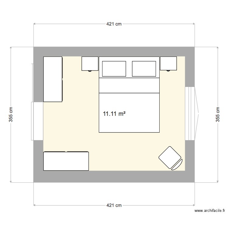 chambre 12m2. Plan de 0 pièce et 0 m2