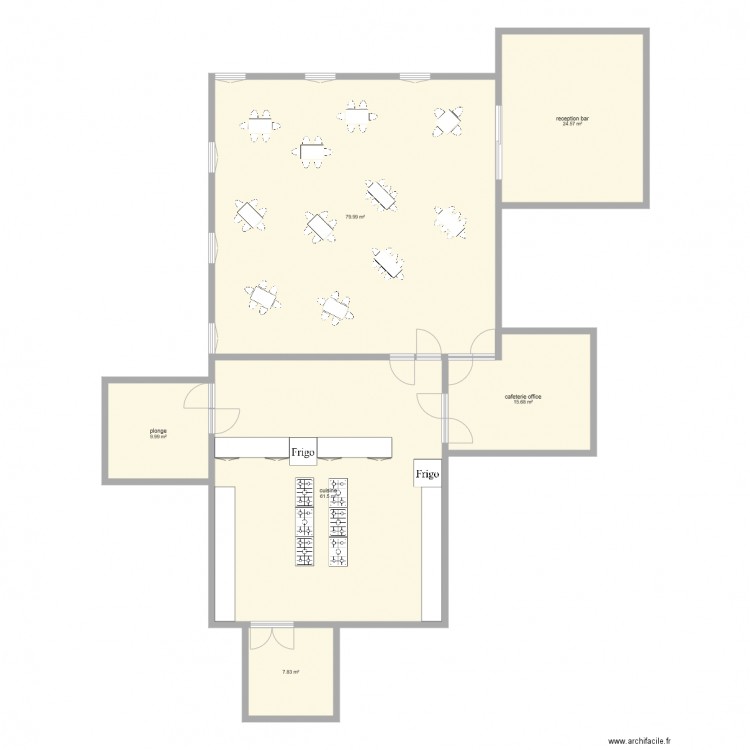 plan restaurant 200m2. Plan de 0 pièce et 0 m2