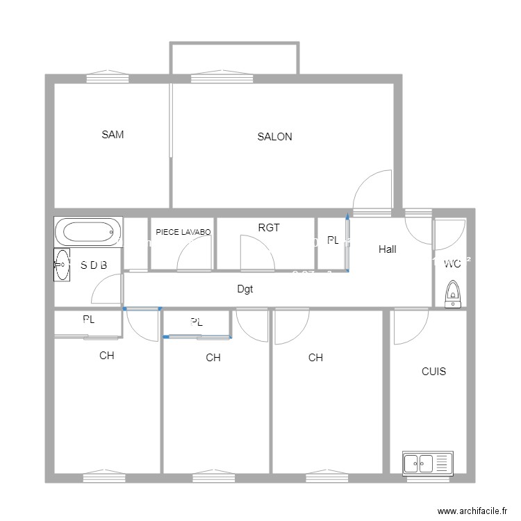 battini. Plan de 0 pièce et 0 m2