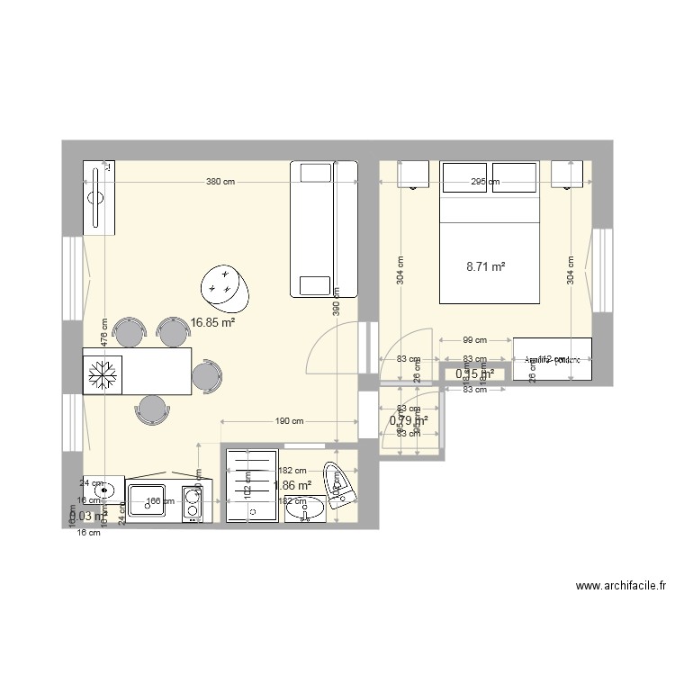 Appartement après. Plan de 0 pièce et 0 m2