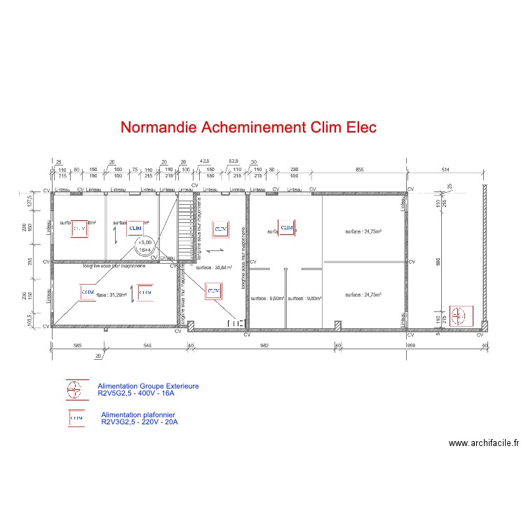 Normandie Acheminement Clim Elec. Plan de 0 pièce et 0 m2