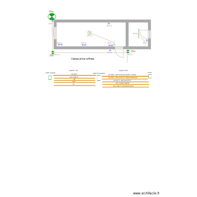 implantation electricte studio. Plan de 0 pièce et 0 m2