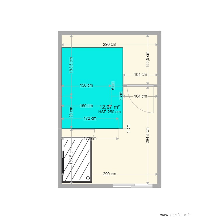 KUSTER DUO V3 12042022. Plan de 1 pièce et 13 m2