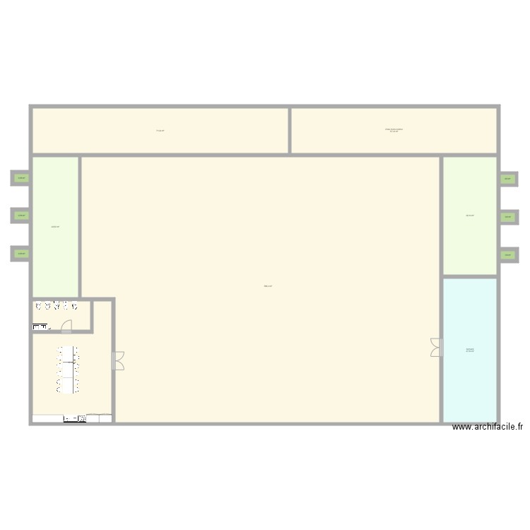 WarehouseV1. Plan de 13 pièces et 873 m2