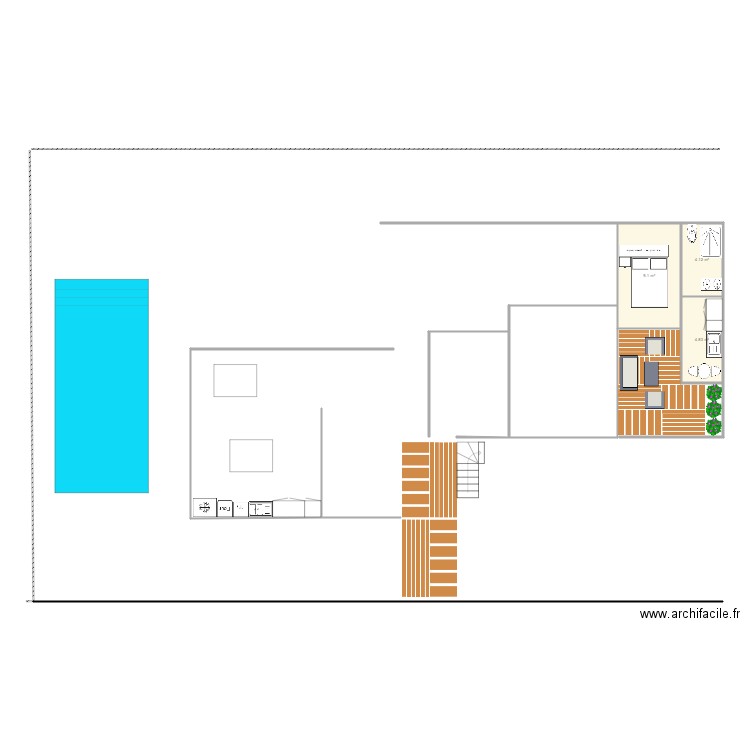 maison bungalow. Plan de 0 pièce et 0 m2