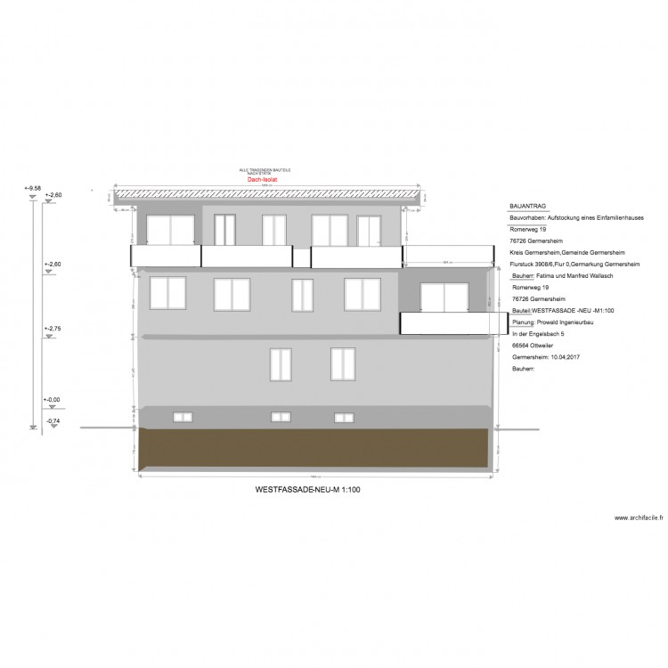 Wallasch  facade OUEST. Plan de 0 pièce et 0 m2