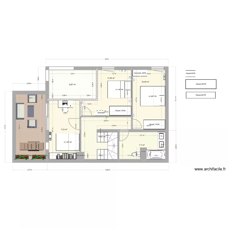 Cathédrale 2022 8e bis. Plan de 7 et 75 m² Cathédrale 2022 8e bis. Plan de 7 et 75 m²