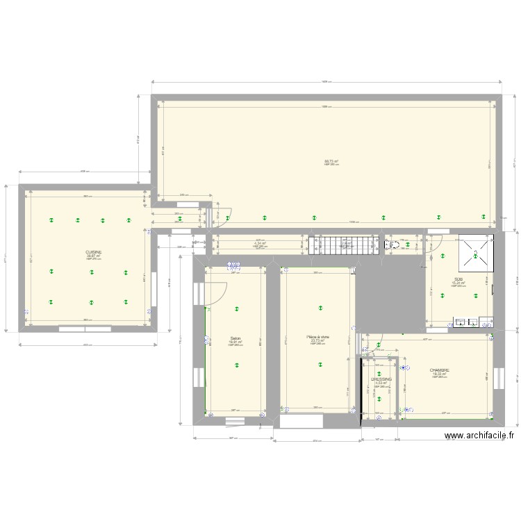 SICURANI elec. Plan de 10 pièces et 225 m2