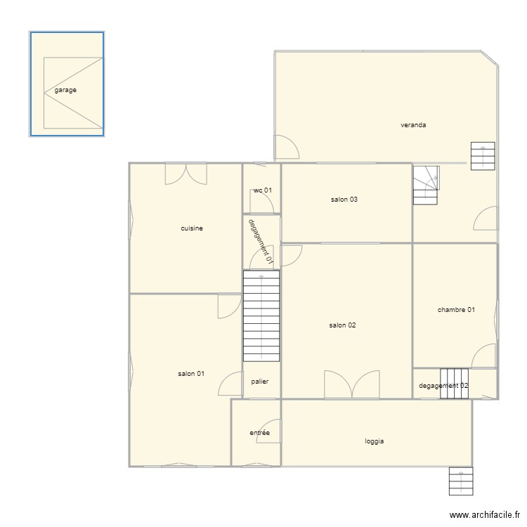 touchard 2021 rdc am. Plan de 13 pièces et 159 m2