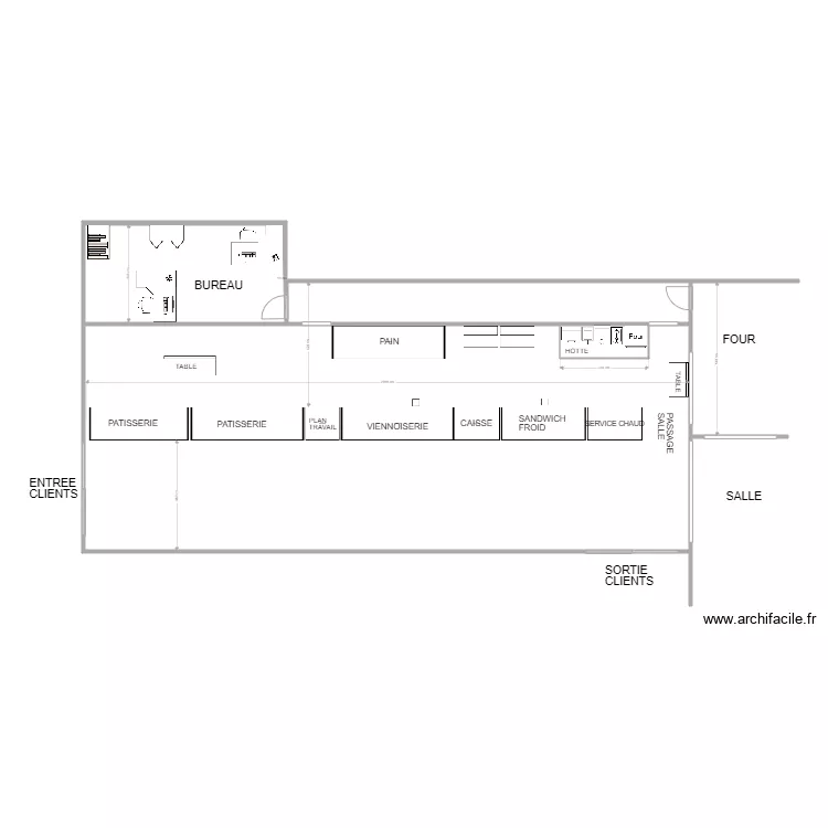 BOULANGERIE VENTE. Plan de 
