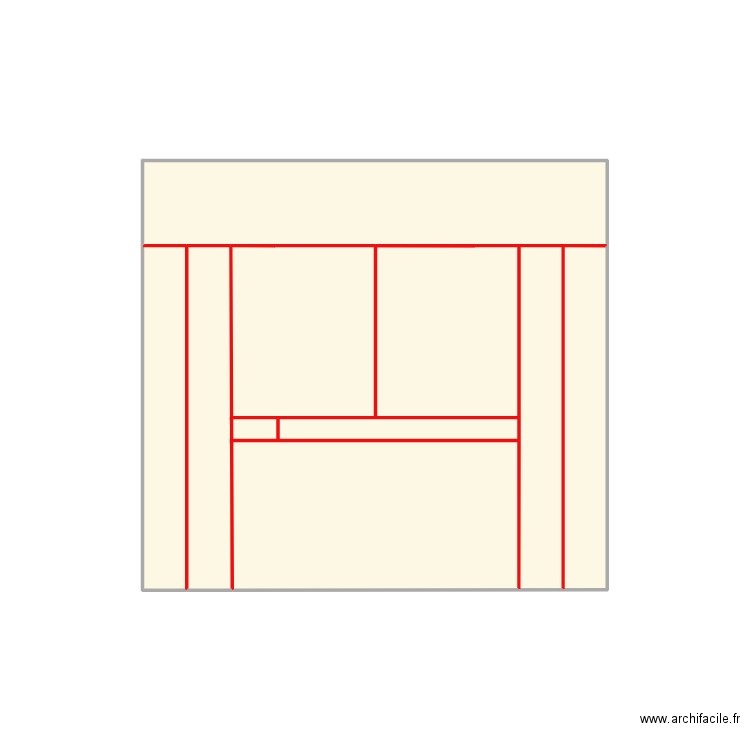 dressing. Plan de 4 pièces et 10 m2