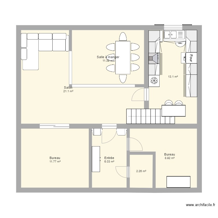 3 RDC 10 x 9. Plan de 0 pièce et 0 m2