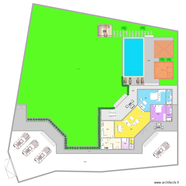 MAYA 11 V 1villa v3. Plan de 19 pièces et 1715 m2