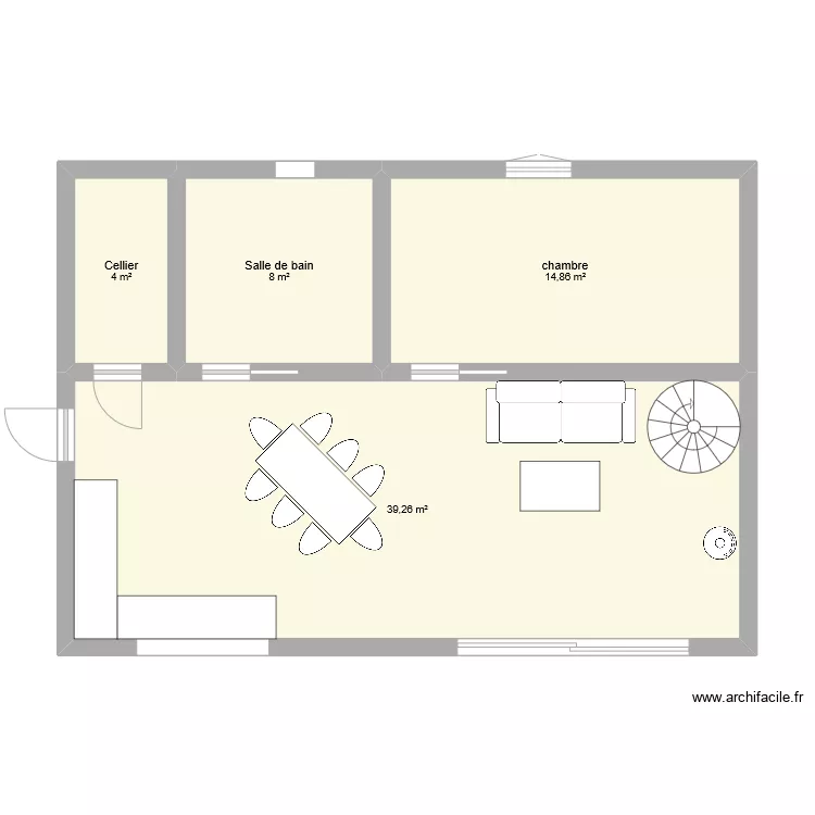 plan rdc maison 70m2. Plan de 