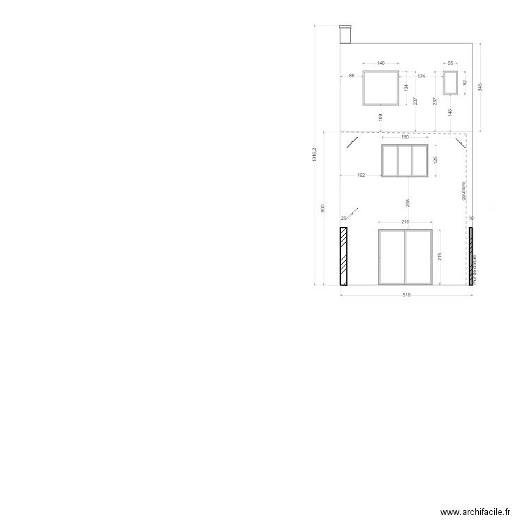 futur façade   arrièrE geoffroy actuel. Plan de 0 pièce et 0 m2