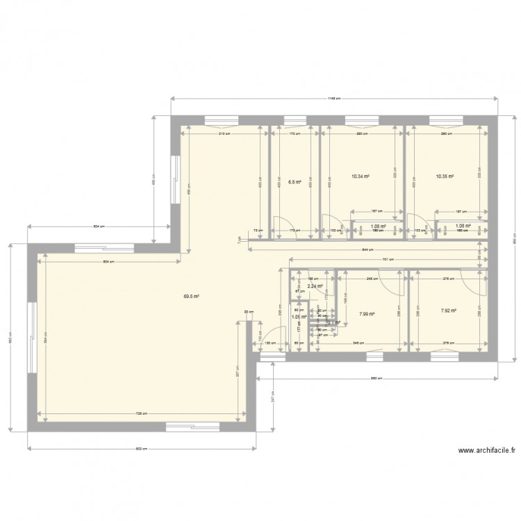 plan maison avec cotations. Plan de 0 pièce et 0 m2