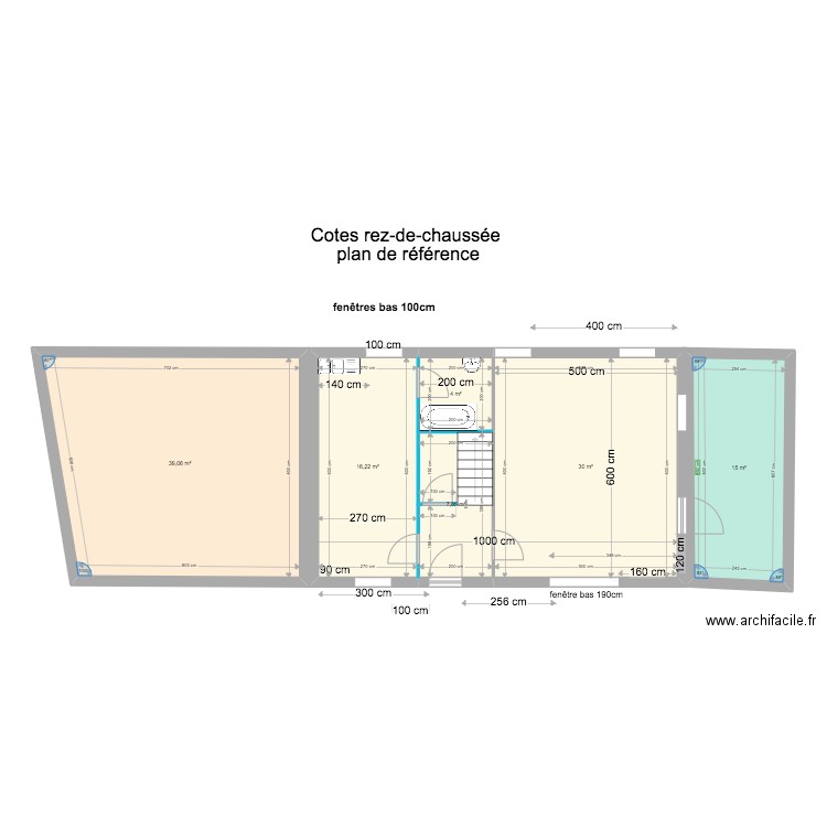 état antérieur rdch garestPrix. Plan de 6 pièces et 112 m2