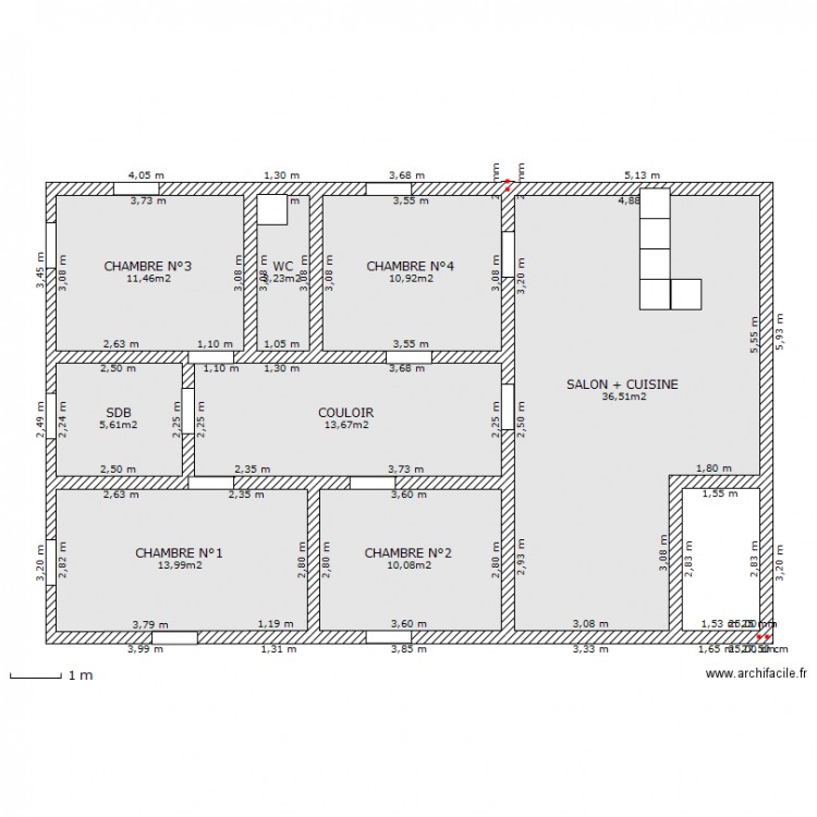 maison 4 chambres 120 m2. Plan de 0 pièce et 0 m2