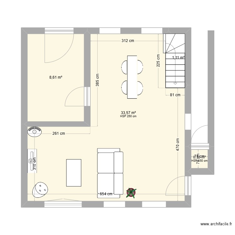 PIECE DE VIE v2. Plan de 0 pièce et 0 m2