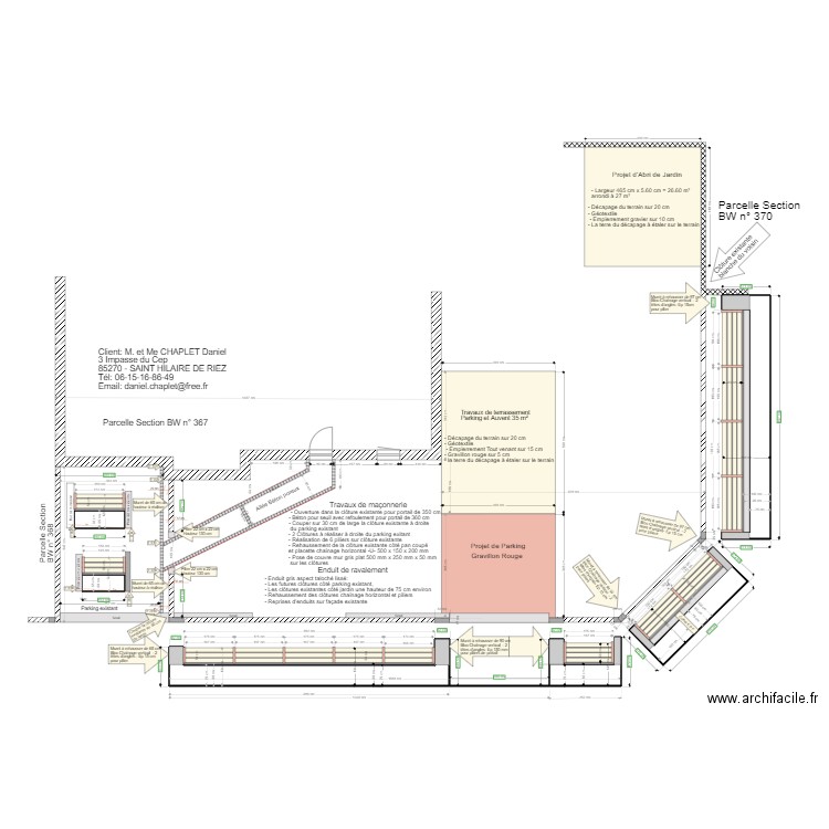 Plan de clôture et auvent du 27 03 21. Plan de 0 pièce et 0 m2