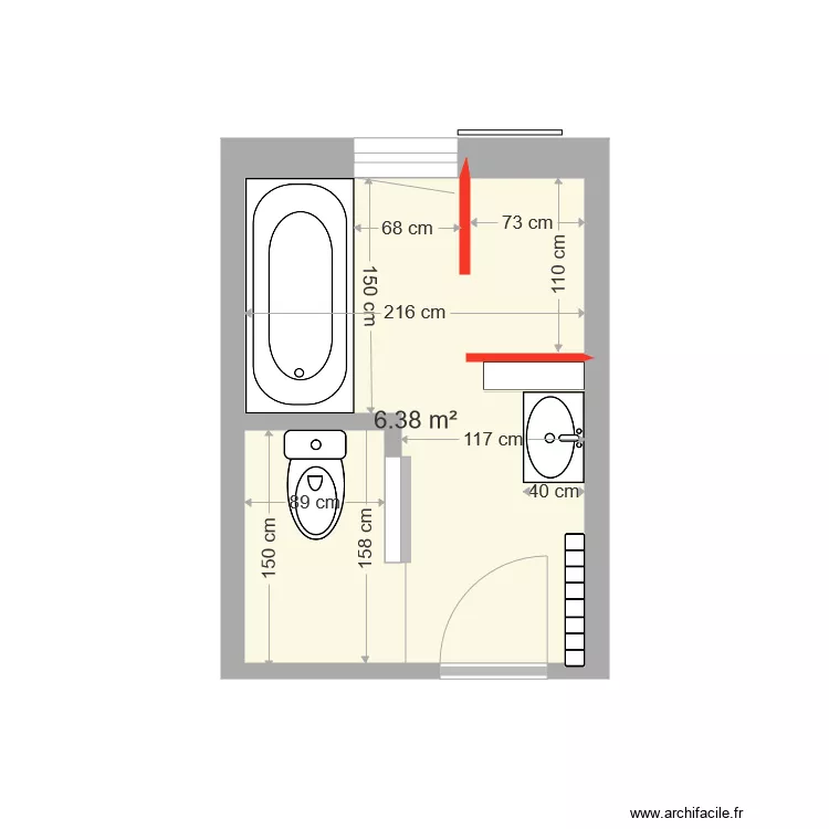 Salle de bain. Plan de Salle de bain. Plan de
