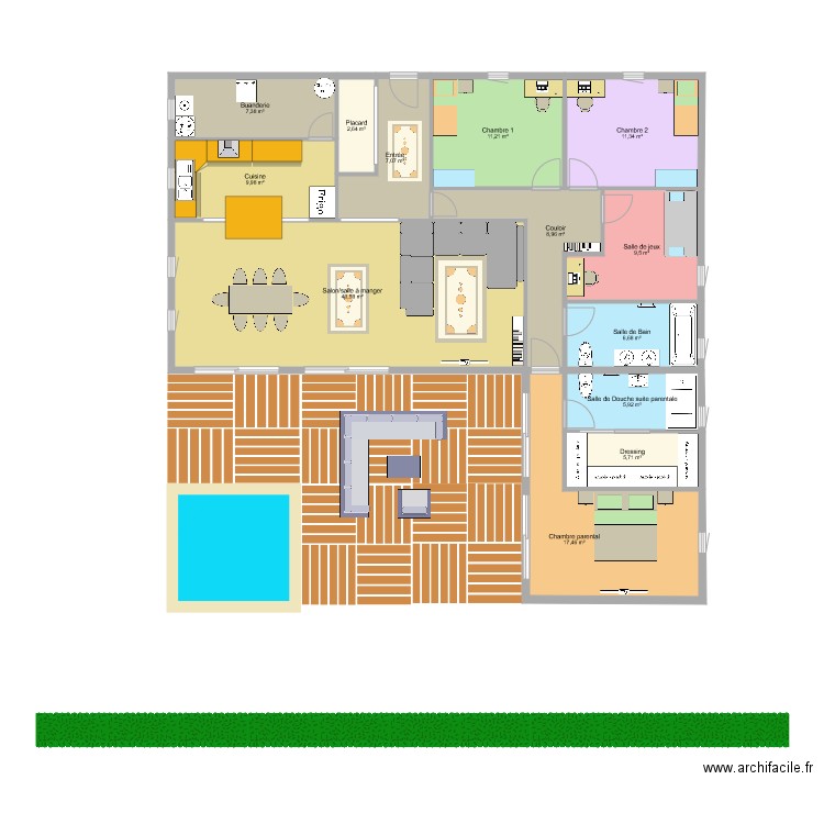 Maison Beuzeville 2. Plan de 13 pièces et 144 m2
