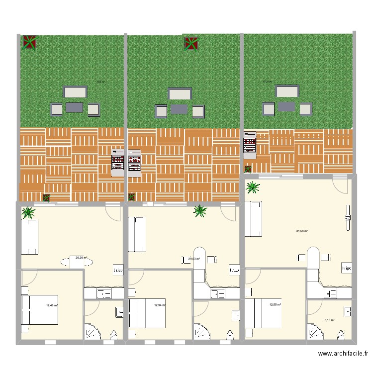 LOGEMENT 1, 2 ET 3 .. Plan de 0 pièce et 0 m2