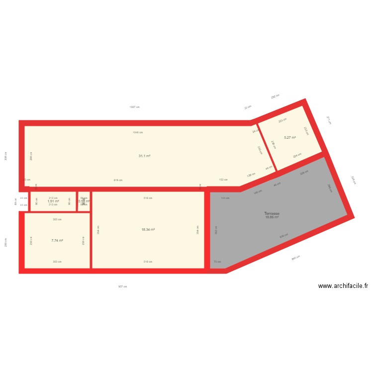 BI 1893 RDC Coté. Plan de 0 pièce et 0 m2