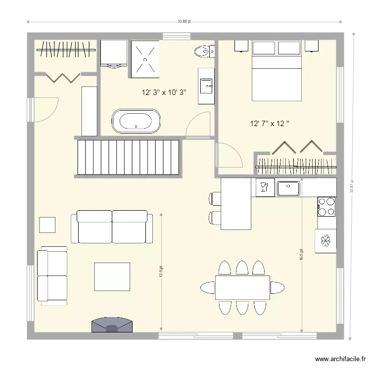 chalet mezzanine. Plan de 