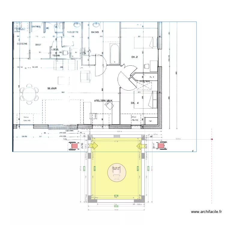 patio ludovic - pour permis de construire. Plan de 