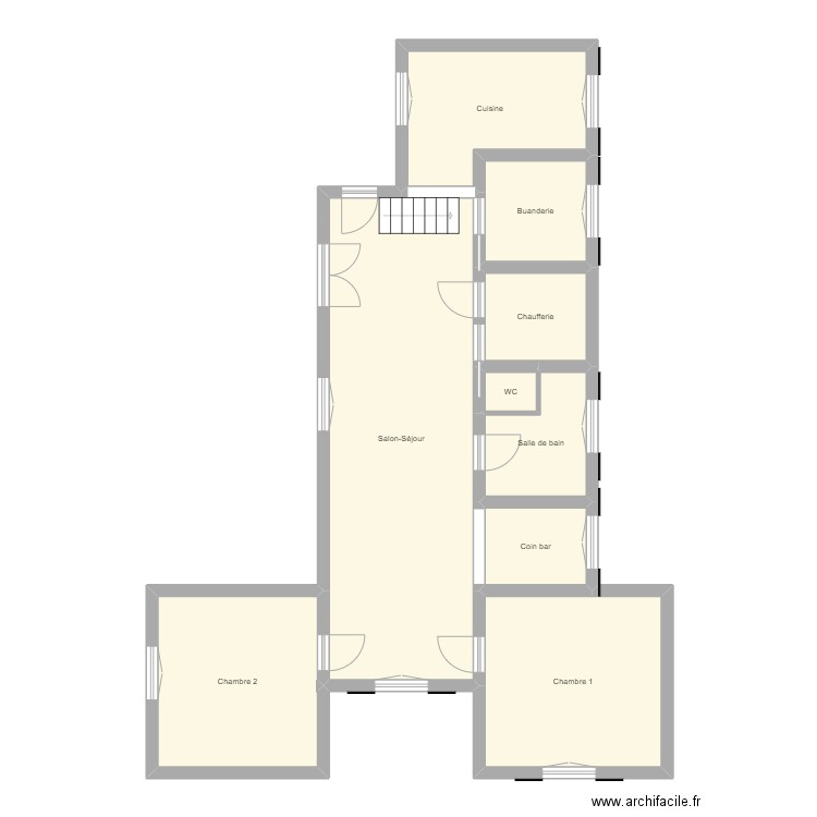 Croquis BOURST. Plan de 9 pièces et 93 m2