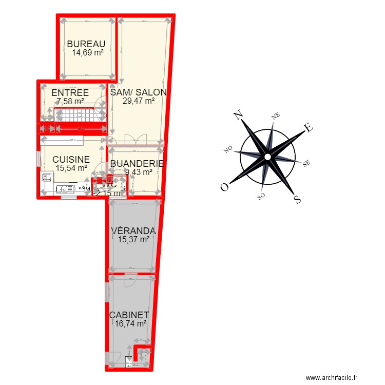 BI 10092 - . Plan de 30 pièces et 228 m2