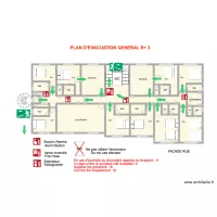 Plan &eacute;vacuation 3i&egrave;me Etage G&eacute;n&eacute;ral