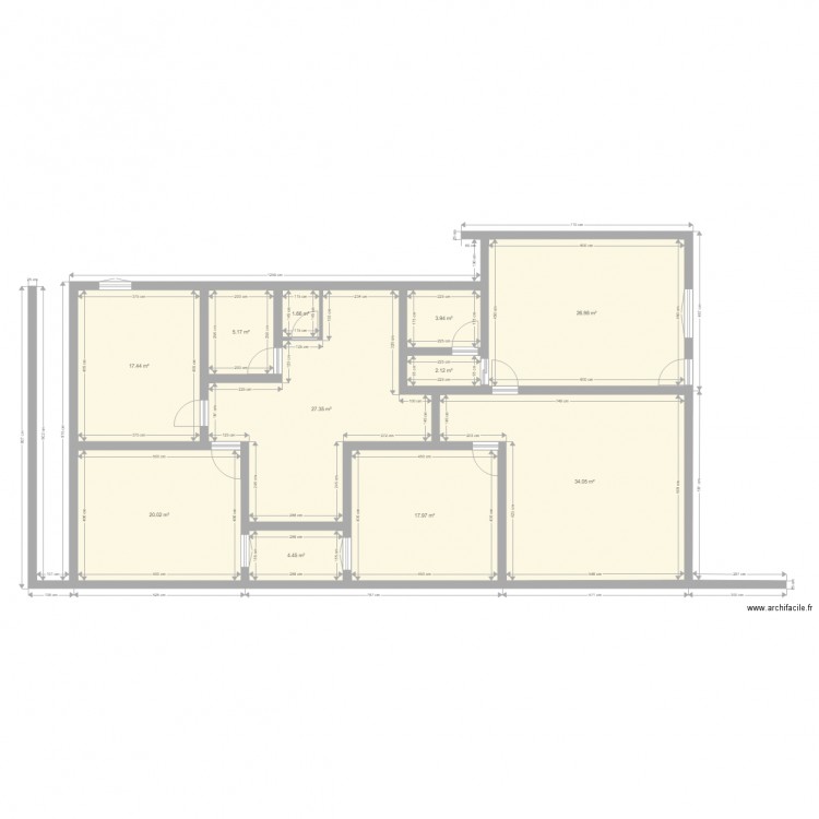 me2. Plan de 11 pièces et 161 m2