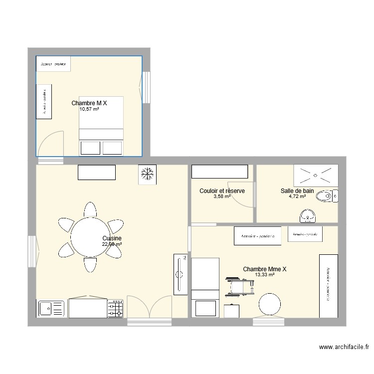 MaisonX. Plan de 0 pièce et 0 m2