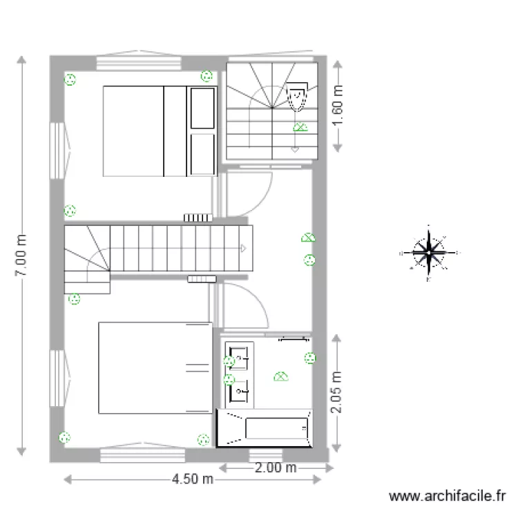 VB 2 Premier esc NS plus acces sud. Plan de 