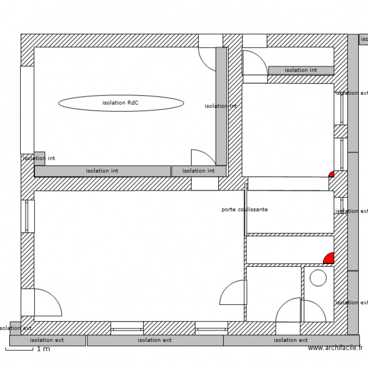 Autrans RdC isolation. Plan de 0 pièce et 0 m2
