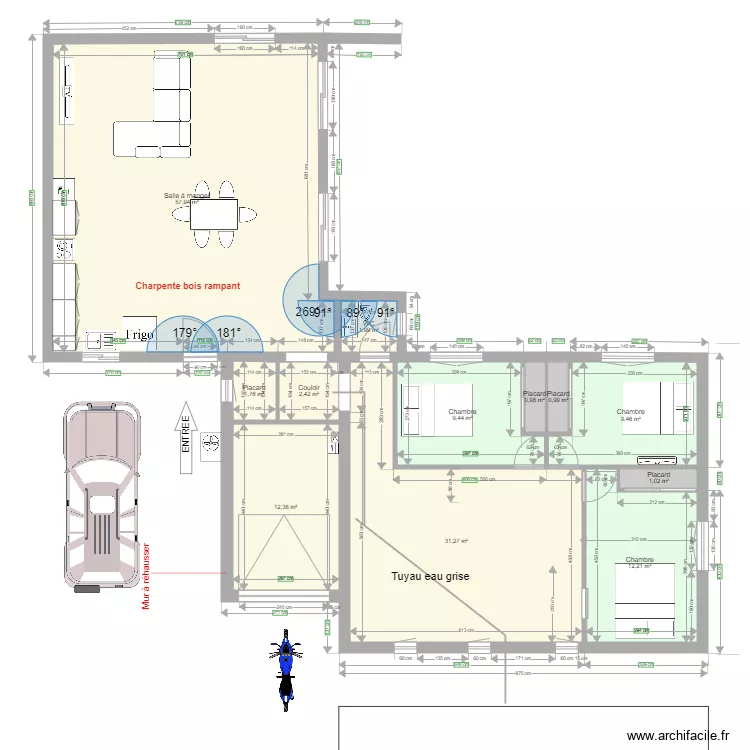 Projet Extention 60m2. Plan de 