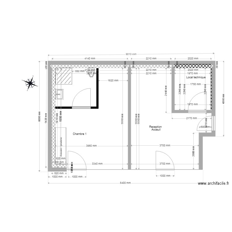Plan rez de chaussée projet placo. Plan de 0 pièce et 0 m2